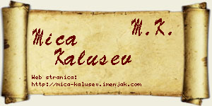 Mića Kalušev vizit kartica